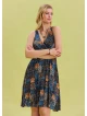 V Neck Robe Blue Ethnic Dress 4513